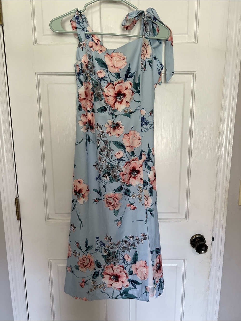 Petal & Pup Blue Floral Tie-Shoulder Midi Dress